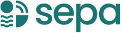 Logotipo verde azulado con la palabra 